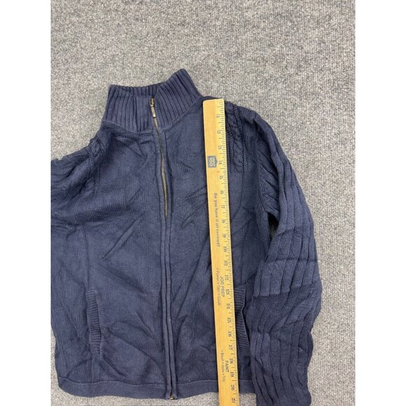 Vintage Pendleton Sweater Women's S Blue Full Zip Cardigan Mock Neck Pockets - Picture 4 of 6